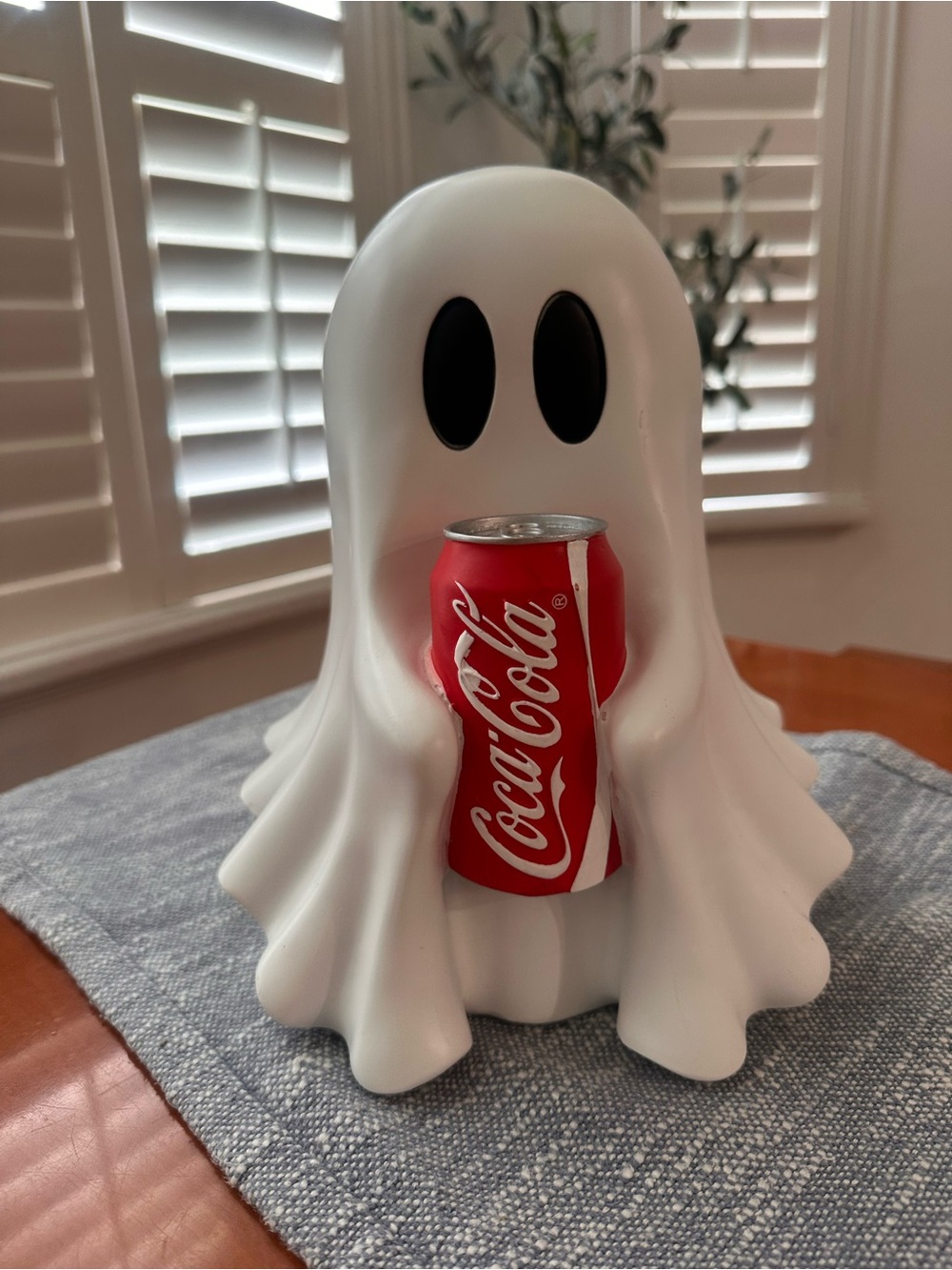 Coca-Cola Ghost holding a Coca Cola can- Home decore Halloween 👻 11x9